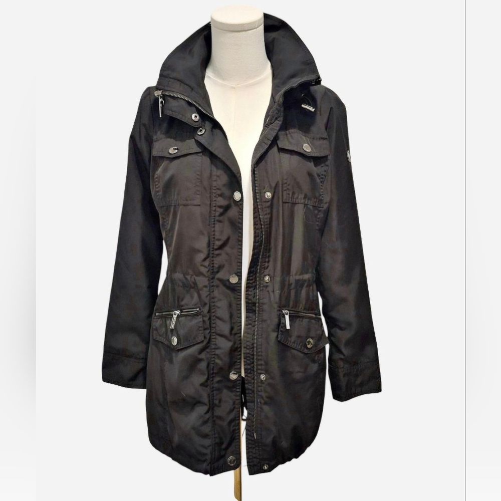 Michael Kors Black Utility Jacket with Silver Accents